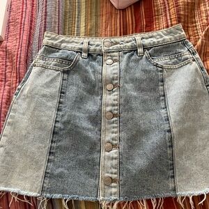 PacSun Two-Tone Denim A-Line Skirt